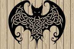 Halloween bat celtic stencil silhouette SVG Product Image 1