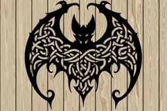 Halloween bat celtic stencil silhouette SVG Product Image 1
