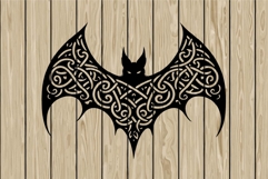 Halloween bat celtic stencil silhouette SVG Product Image 1