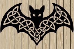 Halloween bat celtic stencil silhouette SVG Product Image 1