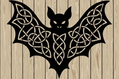 Halloween bat celtic stencil silhouette SVG Product Image 1