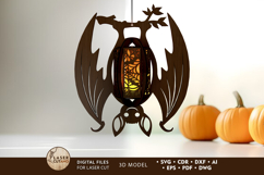 Laser Cut Halloween Bat Candlestick / Tealight Holder Set 2 Product Image 5