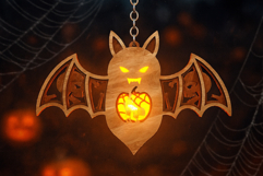 Halloween Bat Candle Holder - Lantern Laser Cut Template Product Image 9
