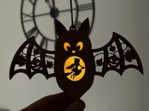Bat Candle Holder SVG - Halloween Lantern Laser Cut File Product Image 5