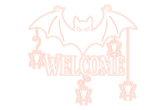 Halloween Bat Welcome Laser Cut SVG Product Image 2