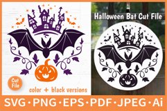 Halloween Bat with Jack O Lantern SVG For Cricut And Silhouette