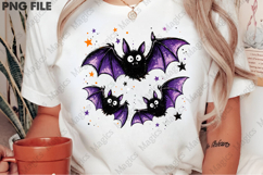 Halloween Bats PNG Retro Striped Spooky Season Product Image 2