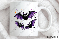 Halloween Bats PNG Retro Striped Spooky Season Product Image 4