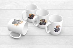 Skeleton Biker Halloween Clipart Bundle 10 Transparent PNGs Product Image 8