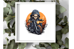 Skeleton Biker Halloween Clipart Bundle 10 Transparent PNGs Product Image 6