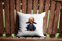 Skeleton Biker Halloween Clipart Bundle 10 Transparent PNGs Product Image 2