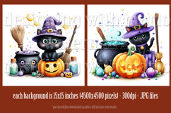 Halloween Backgrounds, Halloween Black Cat Backgrounds, b1 Product Image 2