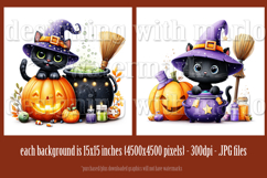 Halloween Backgrounds, Halloween Black Cat Backgrounds, b1 Product Image 3