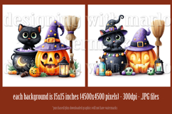 Halloween Backgrounds, Halloween Black Cat Backgrounds, b2 Product Image 2