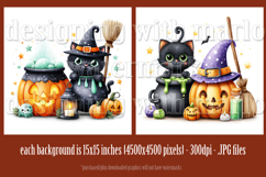 Halloween Backgrounds, Halloween Black Cat Backgrounds, b2 Product Image 3