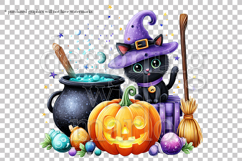 Halloween Black Cat Graphic, Halloween PNG, Sublimation, g2 Product Image 2