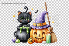 Halloween Black Cat Graphic, Halloween PNG, Sublimation, g3 Product Image 2