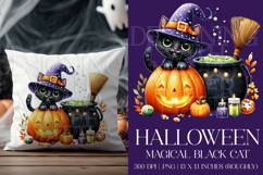 Halloween Black Cat Graphic, Halloween PNG, Sublimation, g4 Product Image 1