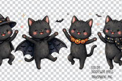 Halloween Black Cat Charater, Halloween PNG Design Product Image 3
