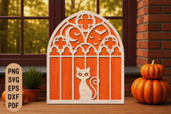 Halloween Black Cat Gothic Laser Cut SVG Product Image 1