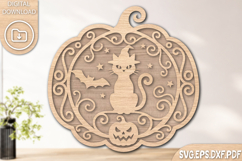 Halloween Black Cat Laser Cut SVG Design Product Image 1