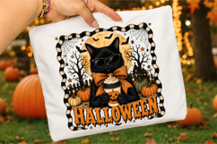 Halloween Black Cat PNG,Spooky Coffee Sublimation Design Product Image 3