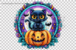 Halloween Black Cat Graphic, Halloween PNG, Sublimation, g1 Product Image 2