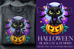 Halloween Black Cat Graphic, Halloween PNG, Sublimation, g3 Product Image 1