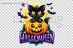 Halloween Black Cat Graphic, Halloween PNG, Sublimation, g6 Product Image 2