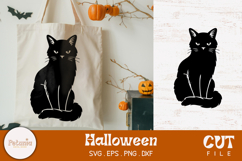 Halloween SVG design printed on a tote bag. Spooky witchcraft style cut file for Cricut and Silhouette.