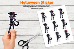 Halloween Sticker, Black Cat Sticker, Witch Hat Cat PNG, Gothic Cat PNG, Halloween PNG, Spooky Sticker Design, Vintage Halloween Sticker, Printable Halloween Stickers, Cricut Halloween Design, Halloween Sublimation