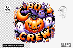 Halloween Boo Crew Pumpkin Ghost Clipart Sublimation Design Product Image 1