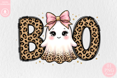 Halloween Boo Cute Ghost PNG, Halloween Sublimation PNG Product Image 1