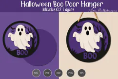Halloween Boo door hanger Laser Cut Product Image 1