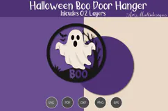 Halloween Boo door hanger Laser Cut Product Image 3