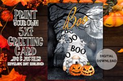 Boo 5x7 Printable Halloween Gnome Girl Greeting Card Product Image 1