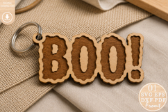 Halloween Boo! Keyring Laser Cut SVG Product Image 1