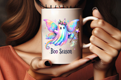 halloween boo season rainbow ghost png, rainbow halloween ghost clipart, kawaii rainbow ghost design, boo season ghost printable, colorful halloween ghost sublimation, halloween rainbow ghost artwork, pastel rainbow ghost décor, boo season halloween desig