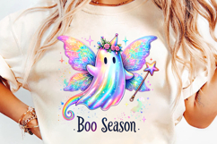 halloween boo season rainbow ghost png, rainbow halloween ghost clipart, kawaii rainbow ghost design, boo season ghost printable, colorful halloween ghost sublimation, halloween rainbow ghost artwork, pastel rainbow ghost décor, boo season halloween desig