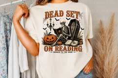 Halloween Book Lover Skeleton PNG,Halloween Sublimation Product Image 3