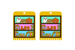 Halloween Book Rack Earrings Laser Cut, Library Earrings Product Image 2