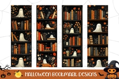 Halloween Ghost Bookmarks, Floral Bookmark PNG Product Image 1
