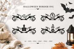 Halloween Border SVG, Spooky Decorative Frame SVG, Gothic Product Image 1