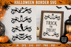 Halloween Border SVG, Spooky Decorative Frame SVG, Gothic Product Image 1