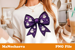 Coquette Halloween Bow T Shirt Design | Ghost Clipart Product Image 1
