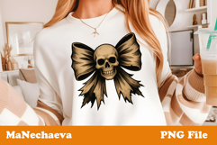 Coquette Halloween Bow T Shirt Design | Skull Clipart Product Image 1