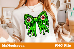 Coquette Halloween Bow Clipart | Slime Eyeball PNG Product Image 1