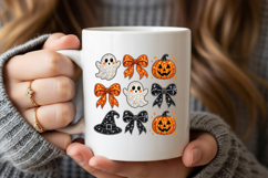 Halloween Bow Ghost Pumpkin Bling PNG Product Image 5