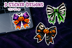 Halloween Bow Stickers Bundle | 30 Spooky Designs Product Image 2