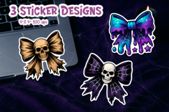 Halloween Bow Stickers Bundle | 30 Spooky Designs Product Image 4
